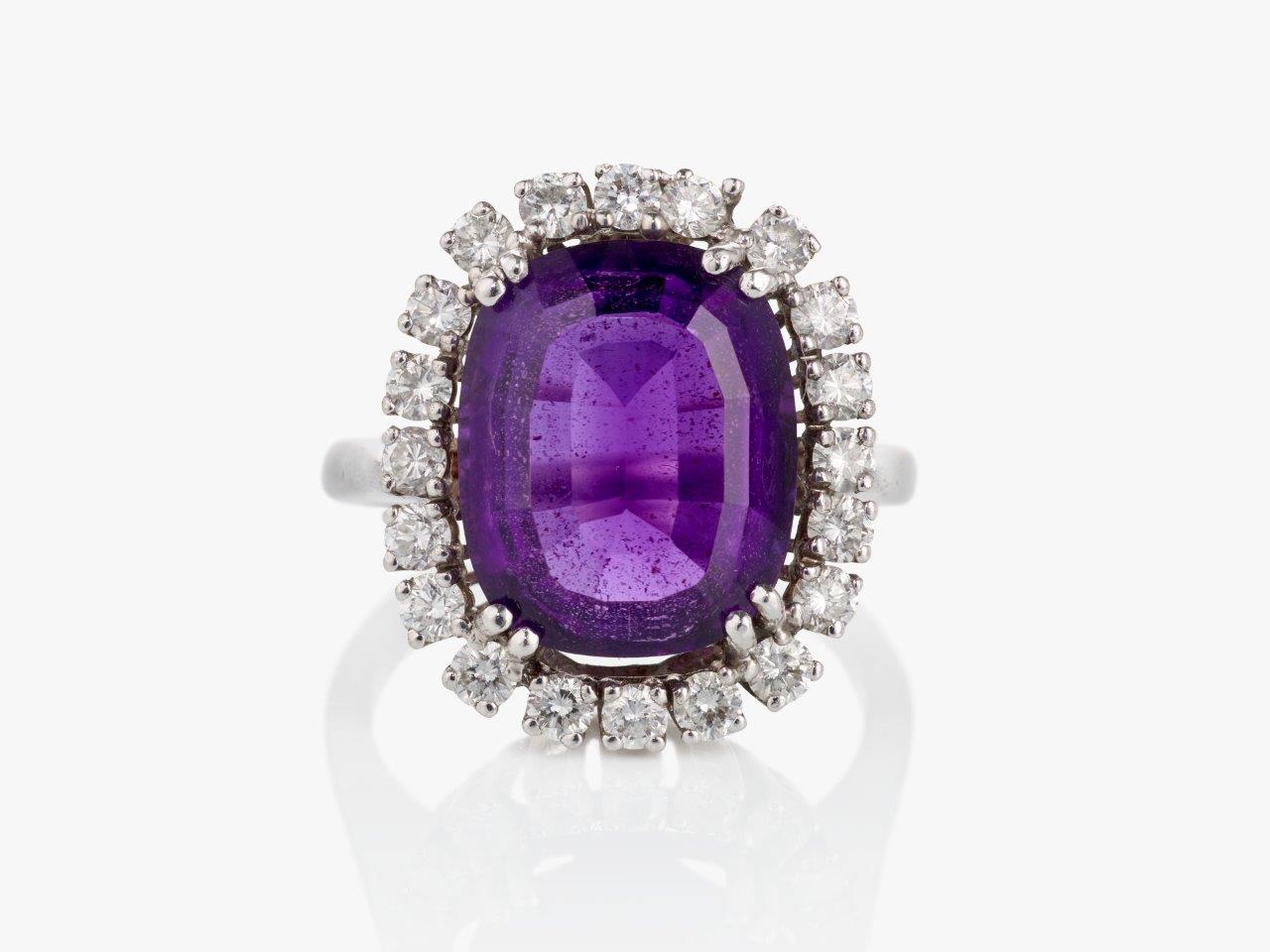 Ring mit Amethyst und Brillanten 2